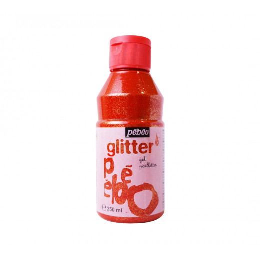 Pebeo Glitter Gel, Red Color, 250 Ml