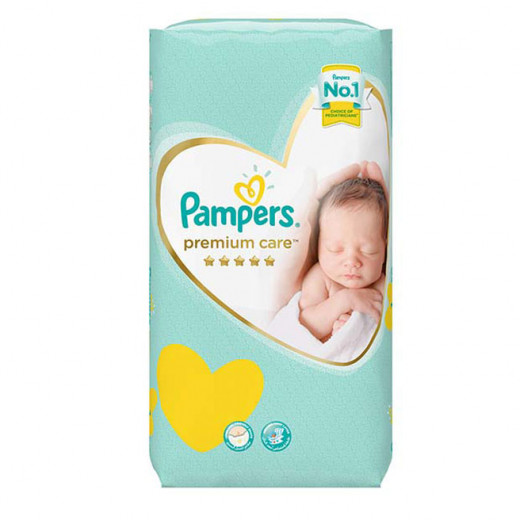 Pampers Premium Care Diapers, Size 1, Newborn, 2-5 kg, Jumbo Pack, 50 Count