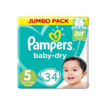Pampers Baby-Dry Diapers, Size 5, 34 Pieces