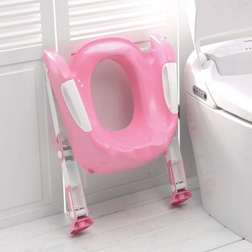 Professional Teddie Children Toilet Ladder with Steps - Potty Trainer, Pink Color