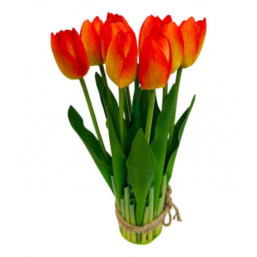 Tulip Plastic Flowers, Orange color