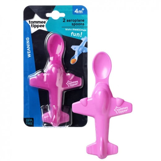 Tommee Tippee Areoplane Spoon, Pink Color