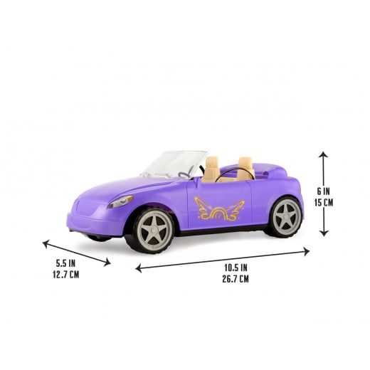 MGA Dream Ella Stardust Convertible Sports Car Vehicle, Purple Color
