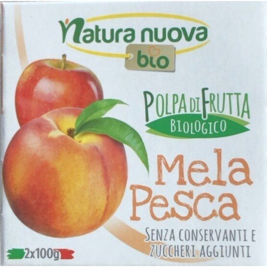 Natura Nuova Bio Fruit Pulp Apple and Peach, 2 X 100 G