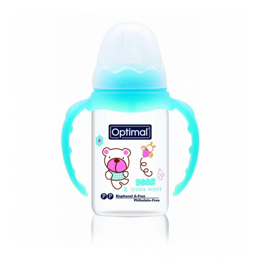 Optimal Feeding Bottle With Handle, Blue Color, 140 Ml