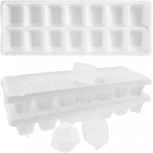 Metaltex Ice Cube Tray, White Color, 22 X 9 X 3 Cm, 2 Pieces