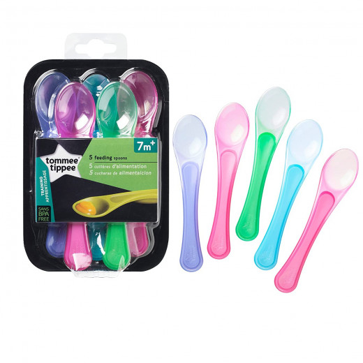 Tommee Tippee Feeding Spoons, 5 Count, Pink