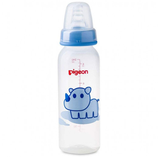 Pigeon Decorated Bottle - (Slim Neck) 240ml 1PC - Blue