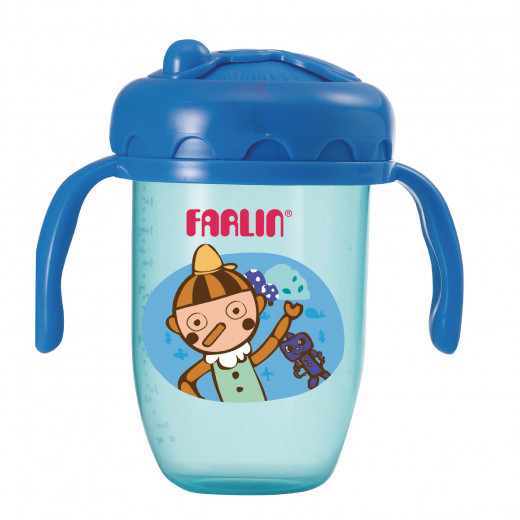 Farlin - Gulu Gulu 2 Straw Drinking Cup 240ML - Blue