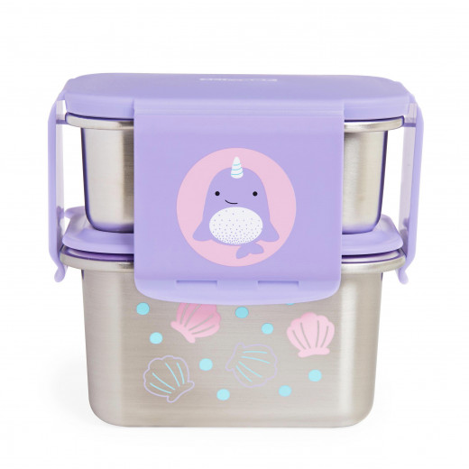 Skip Hop Zoo Stainless Steel Lunch Kit- Narwhal