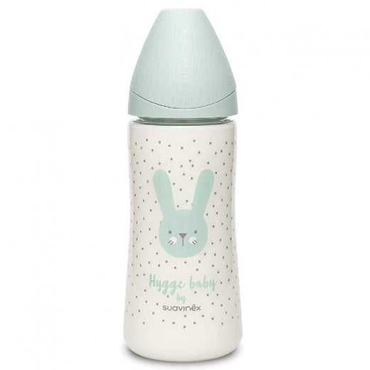 Suavinex Hygge Premium Rabbit Bottle, Green Color, 360 Ml