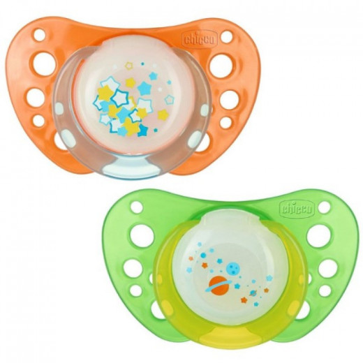 Chicco Soother Physio Air Lumi Silicone  (6-12 months) 2 Pcs