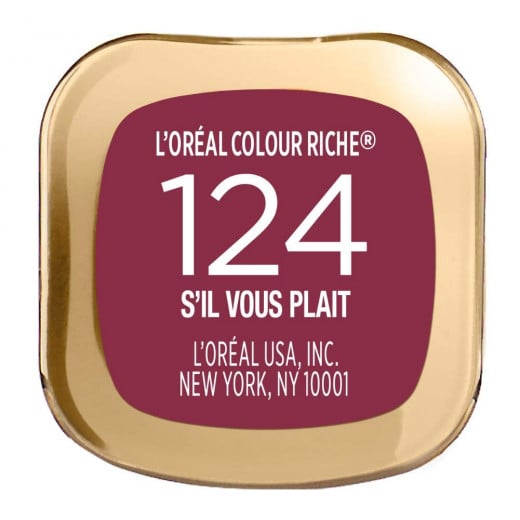 L'Oreal Paris Riche Lipstick, Burgundy Color, Number 124