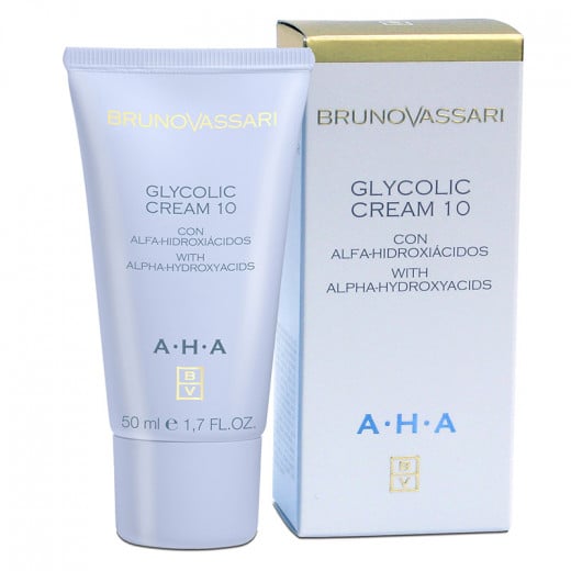 BrunoVassari Facial Cream with Glycolic Acid, 50 Ml