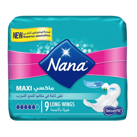 Nana Maxi Super Wings, Large Size, 9 Pads