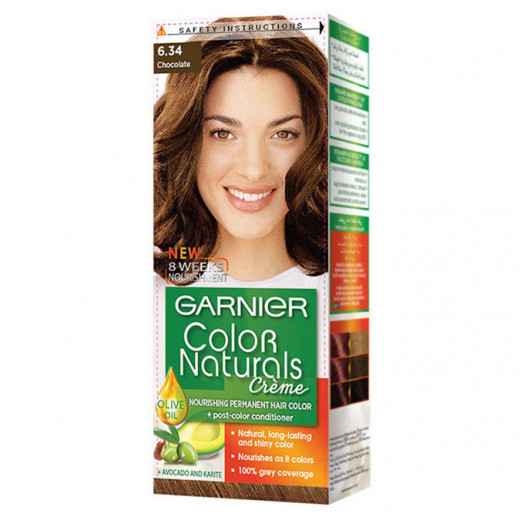 Garnier Color Naturals Nourishing Cream Hair Dye, 6.34 Chocolate