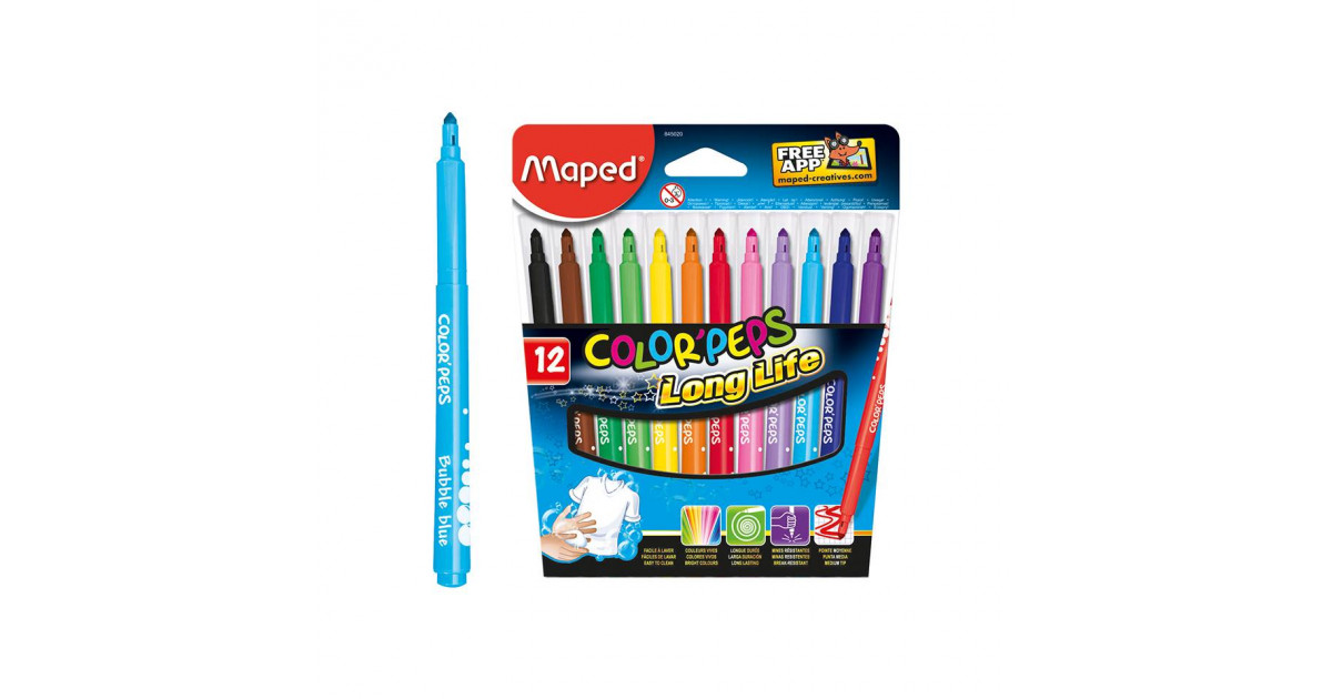 Maped Color'Peps Pencil Set of 12 Colours - Metal Box