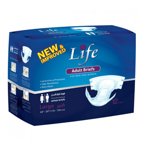 Adults Brief for Men and Women from Life , Large , 12 pcs