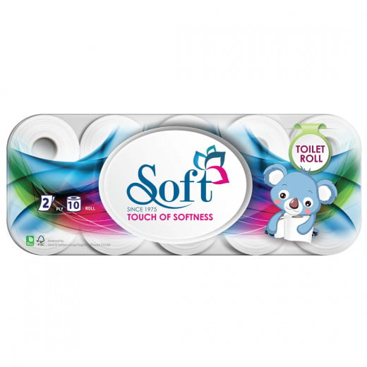 Soft Toilet Paper Roll, 455 Sheets, 10 Rolls