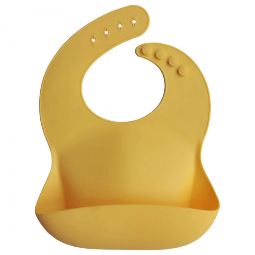 Mushie Silicone Baby Bib, Plain Design, Zinc Yellow Color