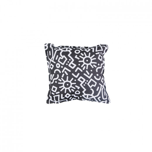 Cushion Designed With A Black & White Pattern