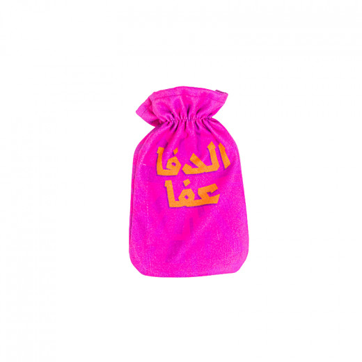 Heat Pack With Fabric Cover Designed With The Word Warm In Arabic, Pink, 1700 Ml