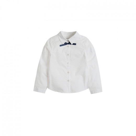 Cool Club Long Sleeve Shirt , Button Closure, White Color