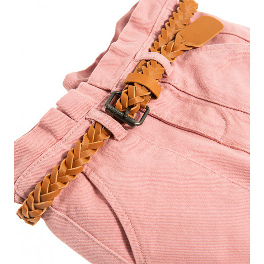 بنطال بناتي مع حزام بني, باللون الزهري من كول كلوب