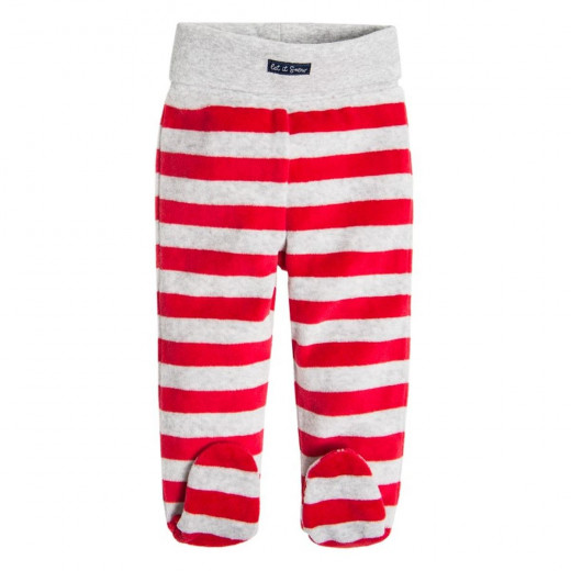 Cool Club High Waisted Striped Baby Pant, Red Color