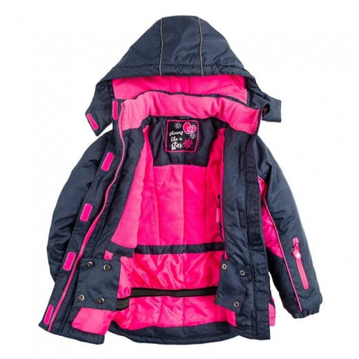 Cool Club Water Proof Quilted Jacket With Hood, Pink Color