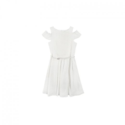 Cool Club Girls Sleeveless Dress, White  Color