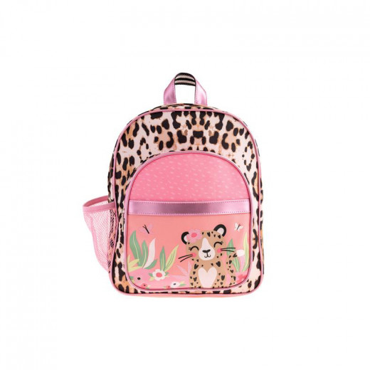 حقيبة ظهر بتصميم الفهد اللطيف باللون الوردي من ستيفن جوزيف
