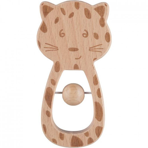 Bebe Confort Wooden Baby Rattle, Tiger Design