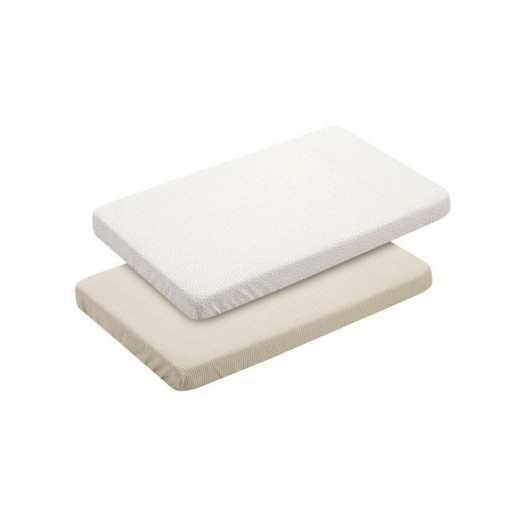Cambrass Fitted Sheet Vichy, Beige Color, 50*80Cm, 2 Pieces