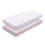 Cambrass Fitted Sheet Vichy , Pink Color, 60*120Cm, 2 Pieces