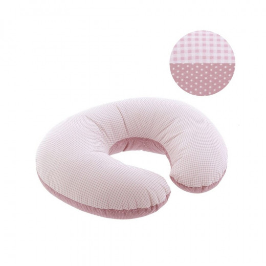 Cambrass Vichy Small Nursing Pillow, Pink Color