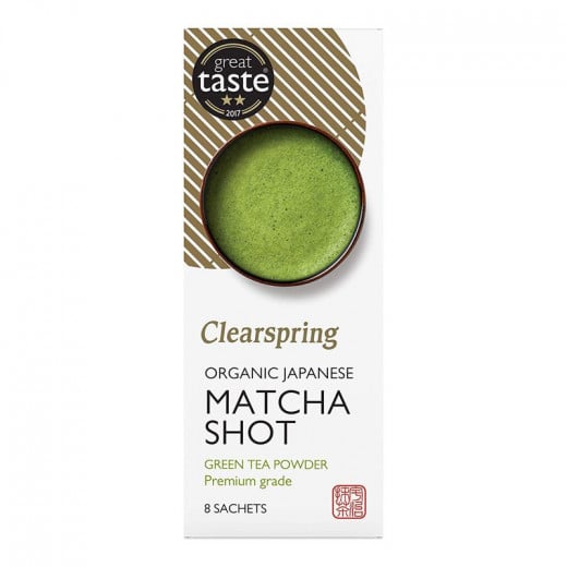 Clearspring Organic Japanese Matcha Shot, Green Tea Powder, 8 Sachets