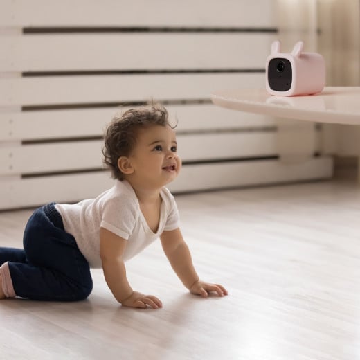 جهاز مراقبة للطفل يعمل بالبطارية, بتصميم الارنب, باللون الزهري من ازفيز