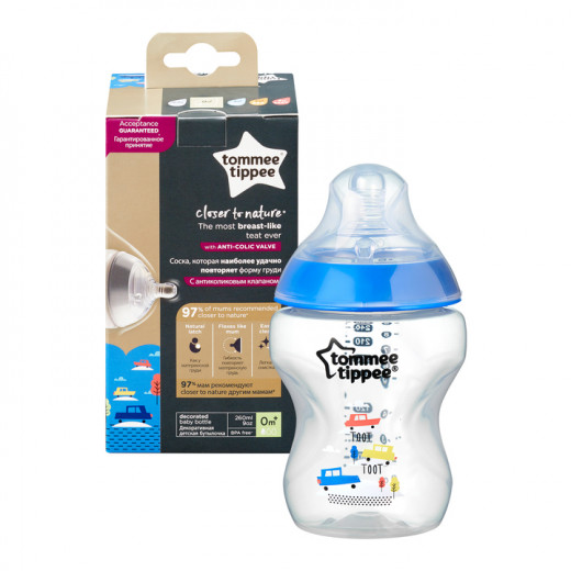 Tommee Tippee Closer to Nature 340 ml Decorated Bottle, Boy, +3 months