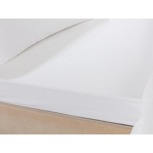 Madame Coco Rue Single Satin Flat Sheet, White Color, Size 160*240