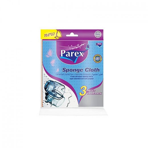 Parex Sponge Cloth For Cleaning Surfaces, 3 Pieces
