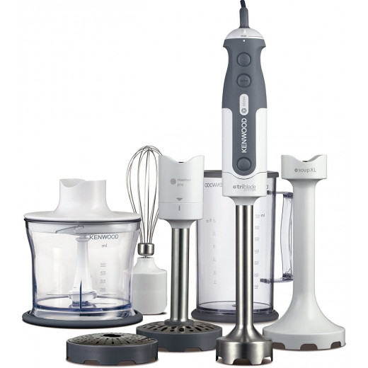 Kenwood  Triblade Hand Blender HDP406WH | 800W Electric Stick Mixer & Processor