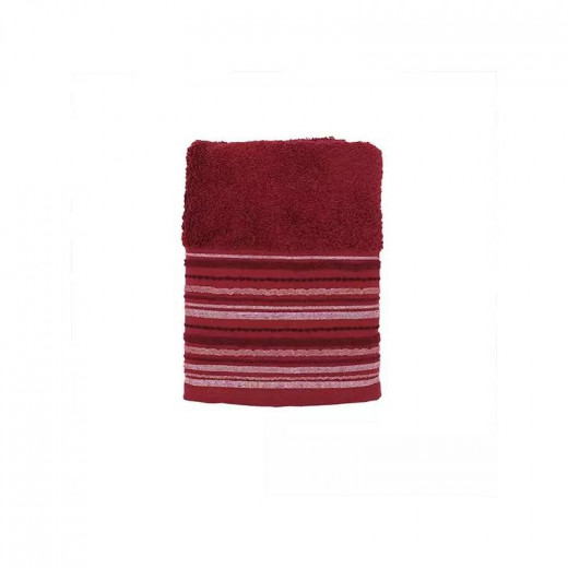 Nova Home 100% Cotton Jacquard Towel, Red Color, Size 70*140