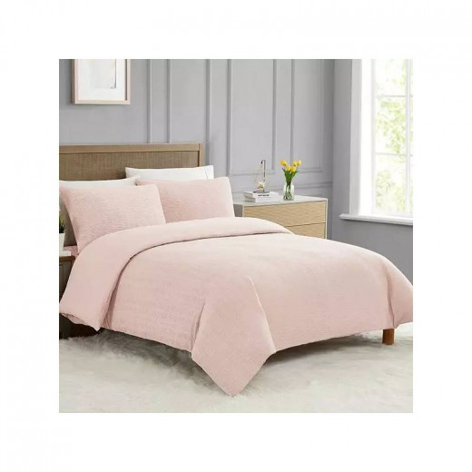 Nova Home Crinkled Comforter Single /Twin Single, Pink Color ,3 Pieces
