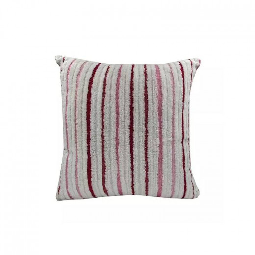 Nova Home Vertical Handmade Embroidered Cushion Cover, Pink Color, 50x50 cm