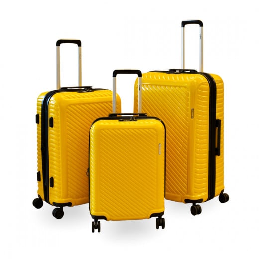 حقائب سفر صلبة 3 قطع ، باللون الاصفر من ارمن