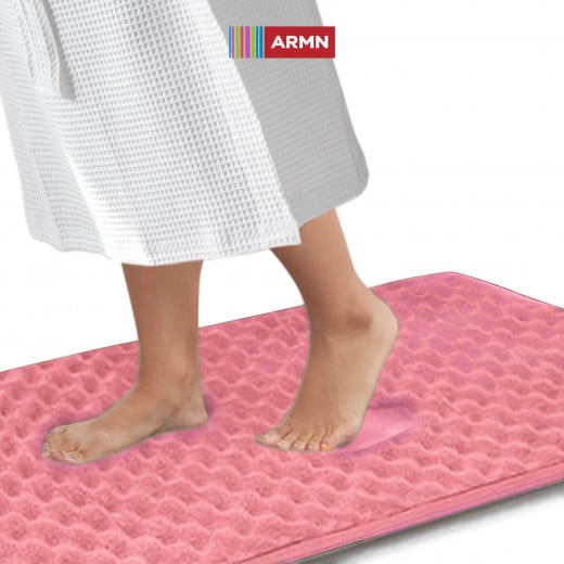 ARMN Clara Memory Foam Bath Rug, Pink Color, 60*90 Cm