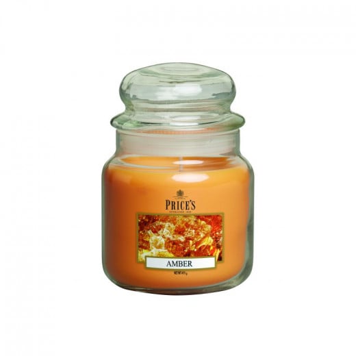 Price's Medium Scented Candle Jar With Lid, Amber
