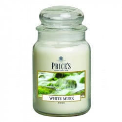 Price's Large Scented Candle Jar with Lid, White Musk