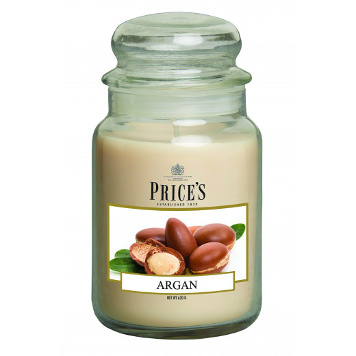 Price's Large Scented Candle Jar with Lid, Argan